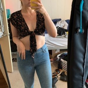 Tie front crop top